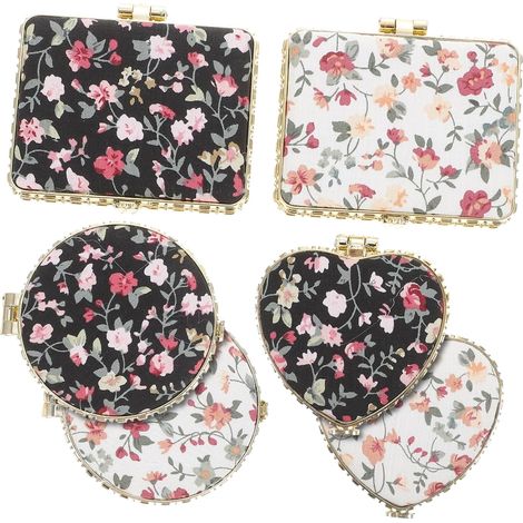 6pièces Miroir De Voyage Et Compact Miroir De Maquillage Antique pour à Main Retouches Déplacement
