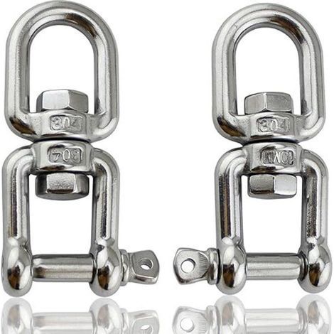 M8-2 pièces Manille De Levage, Manille Inox ,Anneau Pivotant œIl à œIl, pour Chaise Suspendue, Sac de Sable, Industrie, Voyages, Pêche, Outils D'alpinisme (1/4)