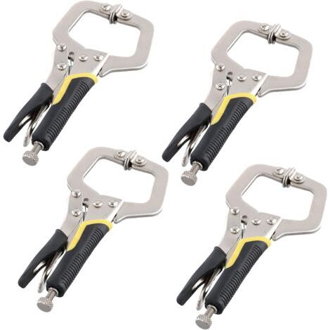 Lot de 4 colliers de serrage de 15,2 cm, étau de soudage en C robuste avec vis réglable et coussinets pivotants, pince de verrouillage pour soudure, alignement, travail du bois (1/5)