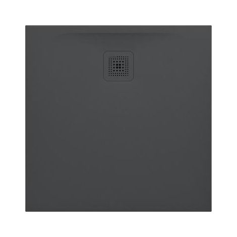 Pro Duschwanne in Gelcoat Marbond, extraflach, eckig, Ablauf seitlich 80x80, Anthrazit matt (H2109500780001) (1/5)