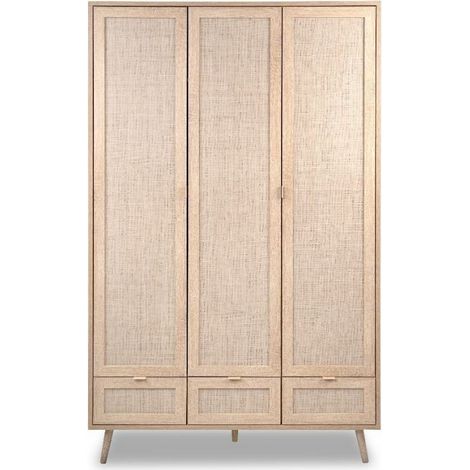 Armadio 3 ante e 3 cassetti effetto vimini Bali60B (1/5)