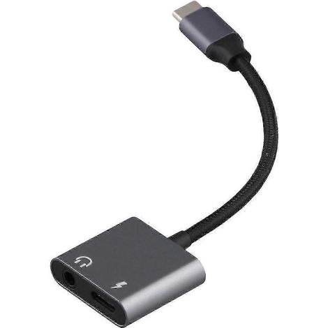 Adaptateur audio casque auxiliaire USB-C vers 3,5 mm/Type-C 2 en 1 WHBYV (1/4)