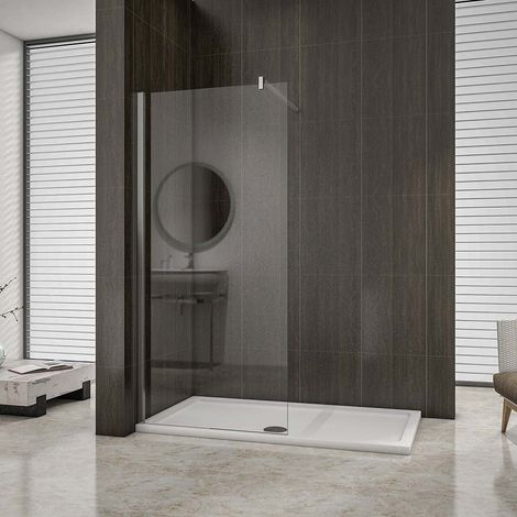 Aica Sanitaire – Paroi de douche 70cm en verre anticalcaire 8mm – Hauteur 200cm – Installation murale – Pour douches italiennes (1/5)