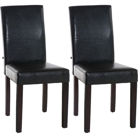 Set 2 sedie da pranzo Ina in similpelle marrone marrone scuro