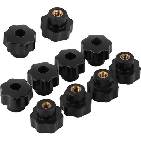 10 universelle schwarze runde Kunststoffknöpfe M625 für Werkzeugmaschinen (1/5)
