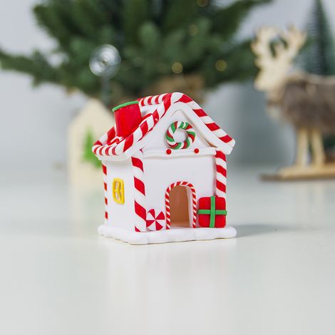noël Pain d'épice Maison pâte à Modeler Maison de Noël Ornements de Table décoration de Bureau (1/2)