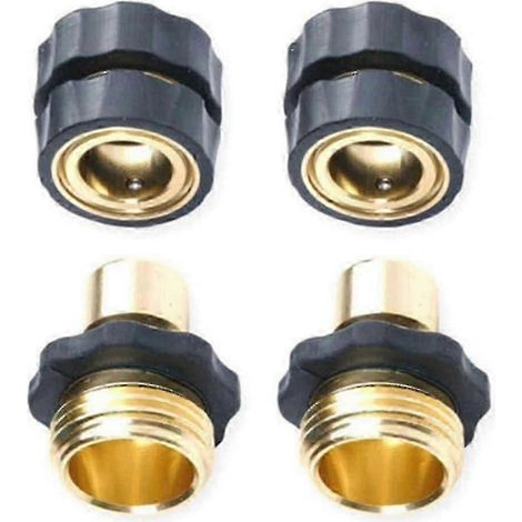 Kit de 4 raccords rapides pour tuyau d'arrosage 3/4" avec adaptateurs mâles et femelles. (1/4)