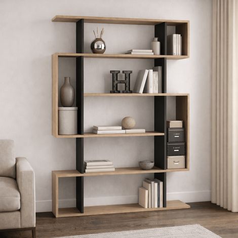 Bücherregal Mito Sonoma Eiche Anthrazit Melamin 110x161x25,5 cm (1/5)