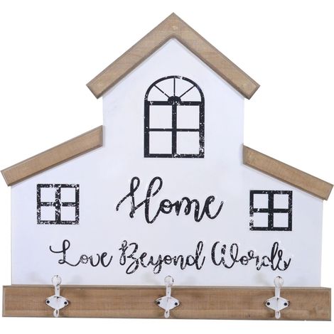 Appendino in legno in metallo breslavia 3 posti bianco cm 60x56x7,5