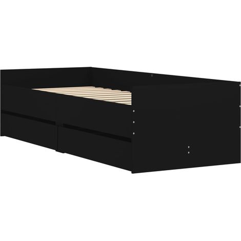 vidaXL Cadre de lit sans matelas noir 75x190 cm (1/5)