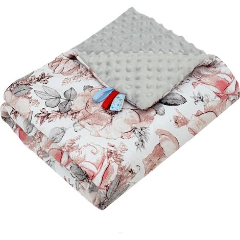 Coperta in minky 75x100 (cenere + fiore di peonia) (1/3)