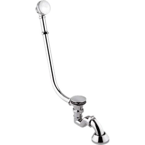 Colonna di scarico con tubo in rame e piletta click-clack, tutta cromata (1/3)