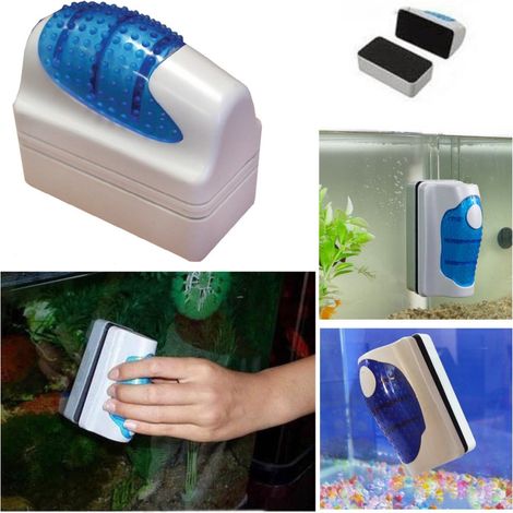 TrAdE Shop Traesio - Pulitore Magnetico Tergi Vetro Per Acquario Spazzola Calamita Pulizia Rs-06 - (1/5)