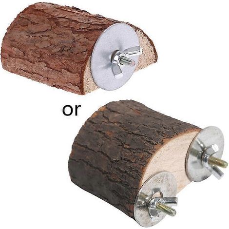 Perchoir en bois naturel pour cage, idéal pour les conures et les inséparables. (1/5)