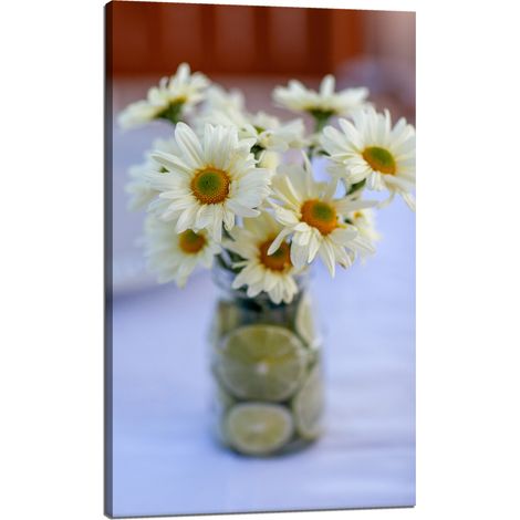 Lienzo con estampado botánico: Ramo de margaritas, 60x100 cm.