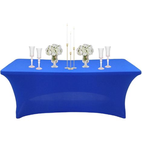 Elastische Tischdecke Königsblau 183x76cm Abwaschbar & Wasserabweisend für Partys