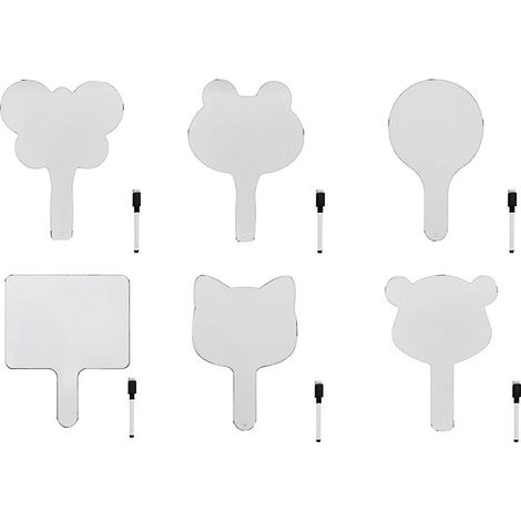 Lot de 6 ardoises effaçables à sec - Tableau blanc double face (1/4)