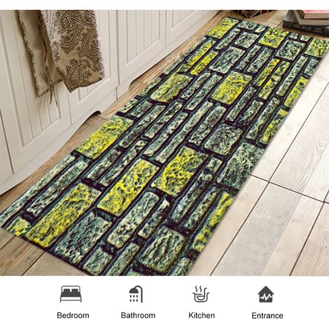 Tapis antidérapant d'entrée 40x120cm, moquette cuisine salon chambre, décor sol intérieur. (1/4)