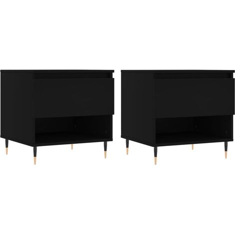 Maison Exclusive - Couchtische 2 Stk. Schwarz 50x46x50 cm Holzwer