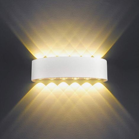 Wandleuchte Modern Innen 60CM, 12W LED Wandlampe Up Down Wandbeleuchtung für Schlafzimmer Wohnzimmer Flur Treppen, Weiß (Warmweiß)