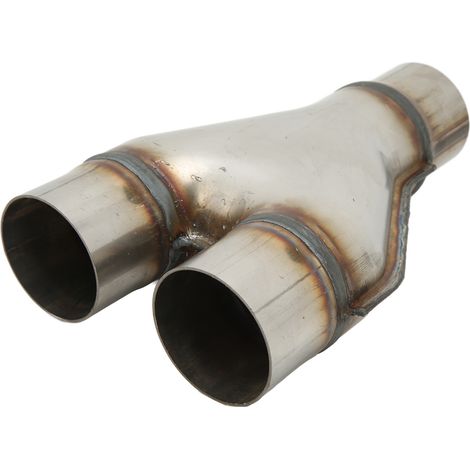 Embouts de tuyau d'échappement en forme de Y en acier inoxydable 1 entrée 2 sorties connecteur adaptateur d'embout de silencieux universel 63 mm de diamètre intérieur