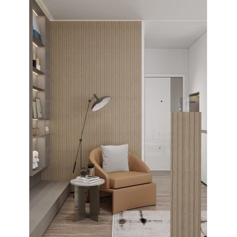 TrAdE Shop Traesio - Pannello Decorativo 3d Effetto Legno Chiaro 12x167x290 Cm Rivestimento Parete - (1/2)