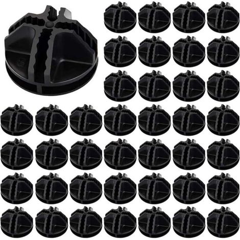 40pcs Fils Cube Plastique ABS Connecteur Cube de Rangement Blanc Raccord Meuble de Rangement Raccord Meuble de Rangement Cube de Fil Modulaire Cube en Grille pour Étagère Casier de Rangement(Noir)..DE (1/5)