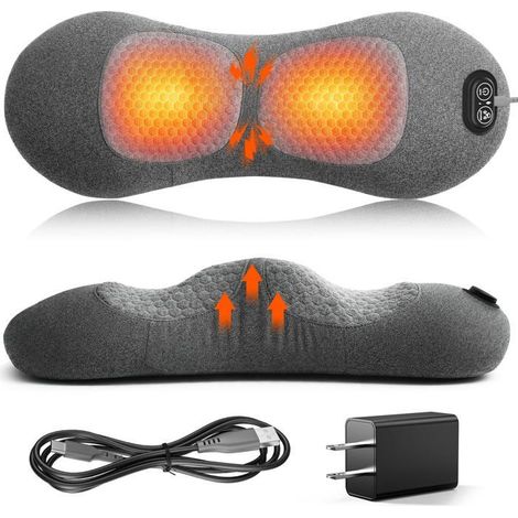 Appareil de massage lombaire 3 en 1 avec fonction chauffante, vibration et étirement, coussin de soutien lombaire ergonomique en m,z