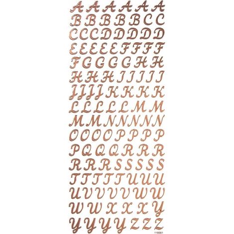 Pegatinas decorativas con letras mayúsculas del alfabeto, 118 unidades. (1/4)