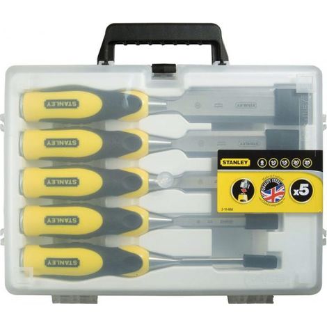 Stanley Dynagrip Set 5 Scalpelli per Legno Nero Giallo