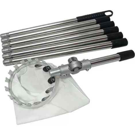 Cueille-fruits sur perche modulable en acier inoxydable, récolteur de fruits pour pommes, poires et fruits hauts sans échelle (1/5)