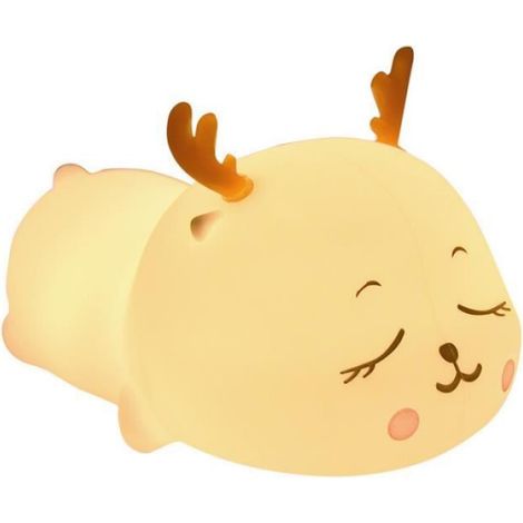 Veilleuse bébé chevet atmosphère lumière lampe de nuit dessin animé créatif usb charge silicone-petit Jouet Enfant, cadeau de Noël (1/4)