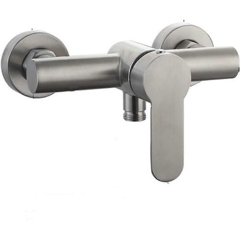 Mitigeur de douche mural en acier inoxydable avec levier unique pour eau chaude et froide (1/4)