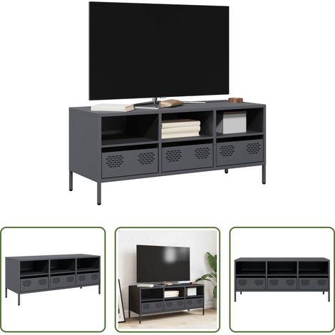 vidaXL Stauraum - TV-Schrank Anthrazit 101,5x39x43,5 cm Kaltgewalzter Stahl (1/5)