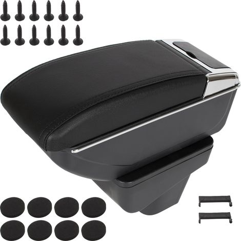 Reposabrazos Suzuki Vitara III 2015- con compartimento de almacenamiento, cuero ecológico negro + kit de instalación (1/2)