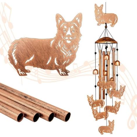 Carillons éoliens Corgi pour l'extérieur, carillons éoliens en métal pour l'extérieur, cadeaux Corgi pour femmes/hommes, cadeaux c