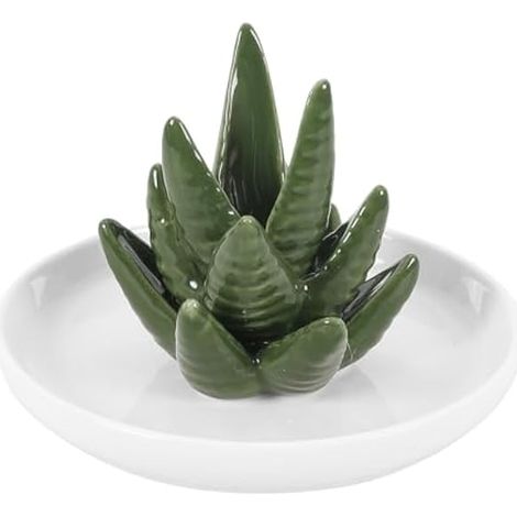 Porte-bagues cactus, vide-bagues aloe vera, présentoir à bijoux pour bagues, boucles d'oreilles et colliers, cadeau idéal pour demoiselle d'honneur, Noël ou anniversaire. (1/5)