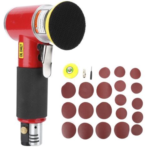 DEESSE SHOP-Polisseuse pour polir le métal, le plastique, les carreaux, la machine de polissage/ponçage de peinture de(2-3 inch eccentric red +10pcs sandpaper) (1/5)