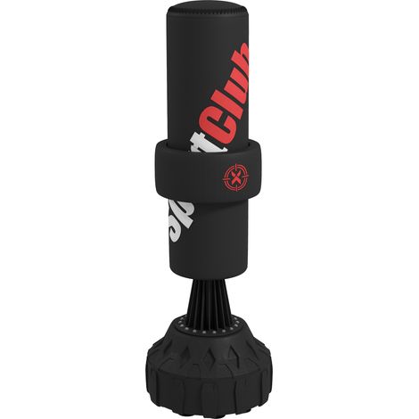 Sac de Boxe Autoportant avec Cible Réglable Base Remplissable Ventouses Noir
