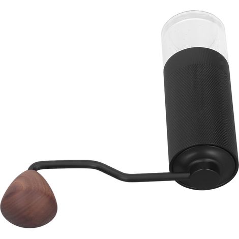 Manuelle Kaffeemühle, tragbare Handkaffeemühle für Zuhause, schwarzer transparenter Behälter (1/5)
