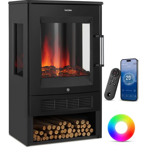 Cheminée électrique avec 2 niveaux de chauffe noire (1/5)