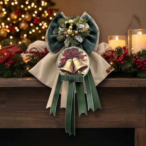 Fiocco "Rintocco di Natale" decorativo natalizio per decorazione, da 40 cm (1/4)
