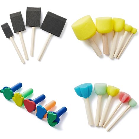 Set de 19 Pinceaux en Mousse, Différentes Formes Amusantes, DIY Graffiti Outil Peinture, Pinceau Mousse pour Créativité Artistique (1/5)