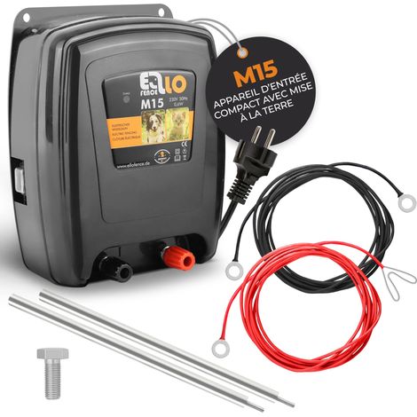 Kit électrificateur clôture électrique M15 Set / 230 V avec mise à la terre – Électrificateur avec piquet de terre – Appareil (1/5)