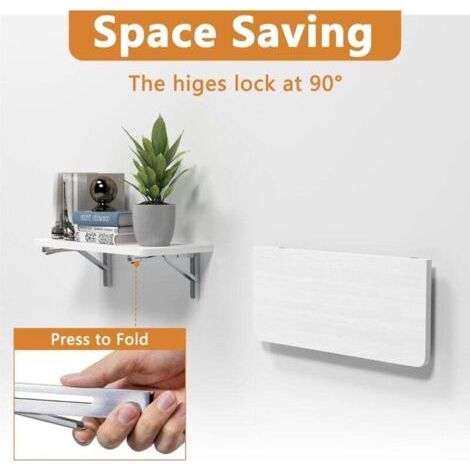 Équerre Pliante 400 mm, Supports d' Étagères Pliants Charge Maximale 150kg, Support Console Pliable En Acier Inoxydable, Equerre Pour Etagere Murale avec vis (2pcs) (1/5)