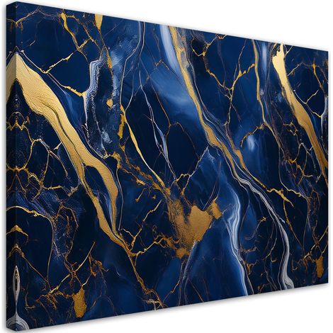 Tableau déco Marbre bleu avec or Lofty 90x60 (1/5)