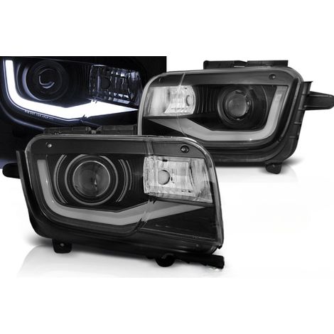Paire de feux phares Chevrolet Camaro de 2009 a 2013 LTI LED noir-32208881 (1/4)