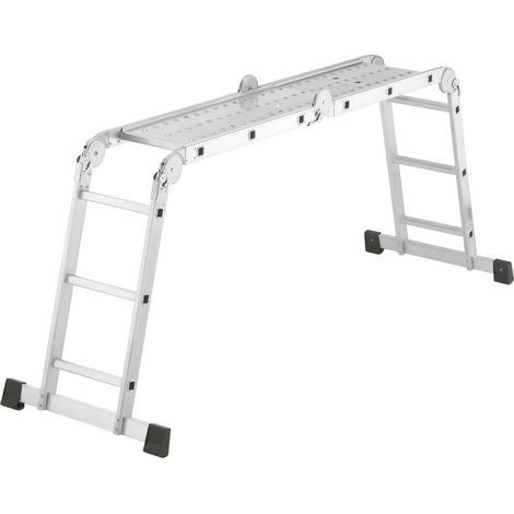 Hailo – Échelle articulée 7412037 aluminium – Hauteur de travail max. 4.35 m – Charge max. 150 kg – 3 positions – Pliable pour rangement compact (1/8)