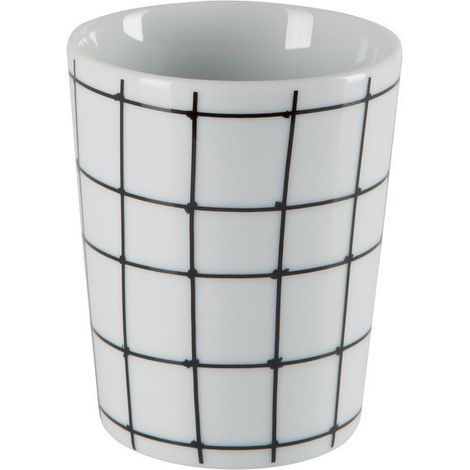 Vaso de porcelana VISBY blanco y negro Spirella