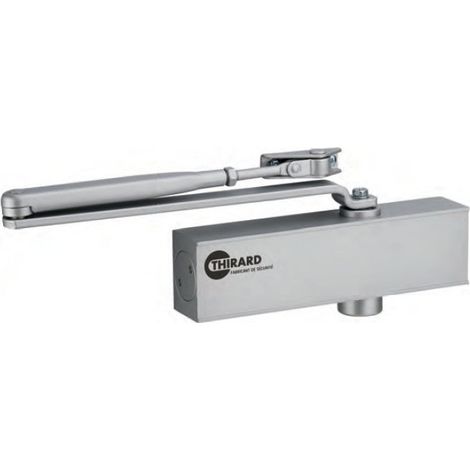 Chiudiporta spingiporta automatico idraulico, portata 60kg, Design Forza 3, bianco, antivandalismo, certificazione antincendio - THIRARD